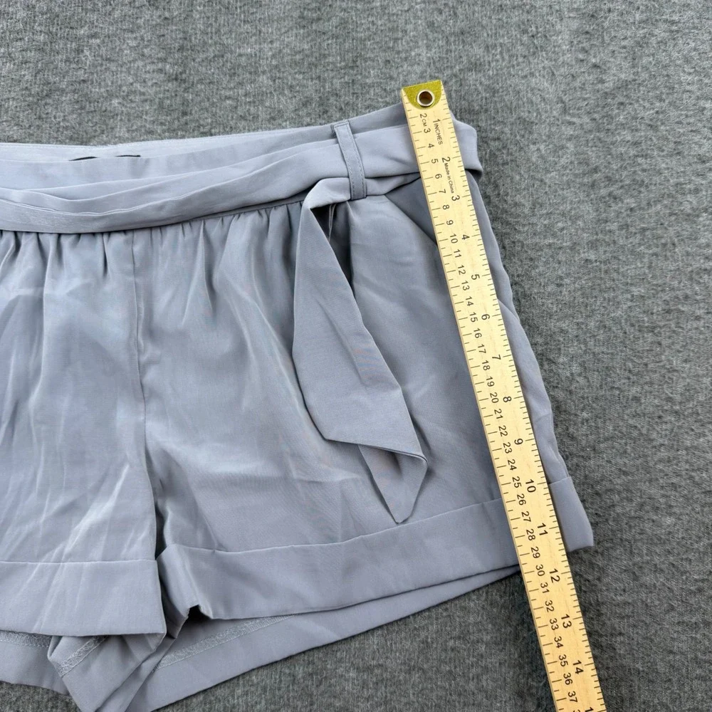 Express Dress Shorts Women's‎ 8 Gray Tie Waist Cuffed High Rise Polyester